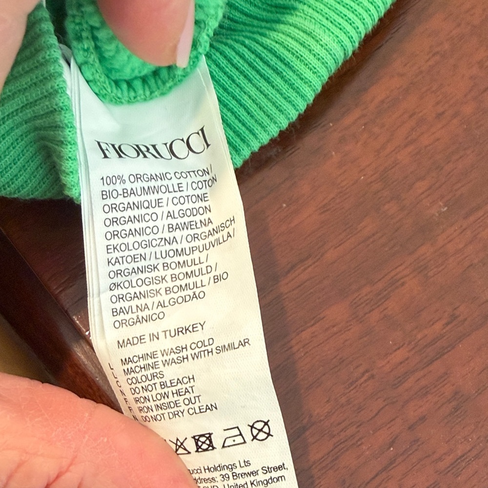 Fiorucci Bright Green Cropped Hoodie with Angel Floral Graphic M - Picture 5 of 5